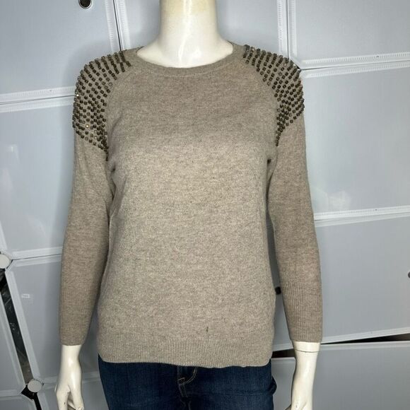 Halogen Embellished Shoulder Cashmere Sweater Size XS - Picture 2 of 16